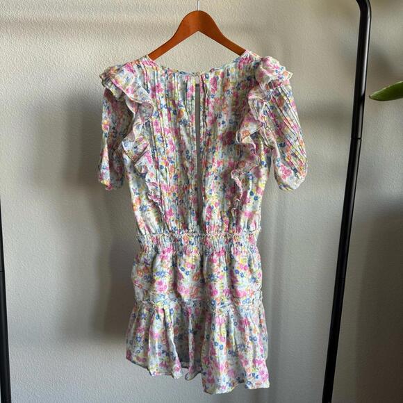 LoveShackFancy Natasha Blue Ditsy Floral Tiered Mini Dress Size M - Picture 10 of 14